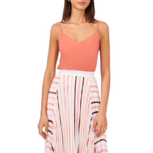 Halogen V-neck Woven Camisole Pink Size Small NWOT $39 MSRP - Picture 1 of 8